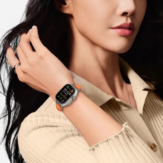 Tech-Protect IconBand Line Apple Watch 8 / 9 / 10 / 11 / SE / Ultra (44 / 45 / 46 / 49 mm), γκρι / πορτοκαλί