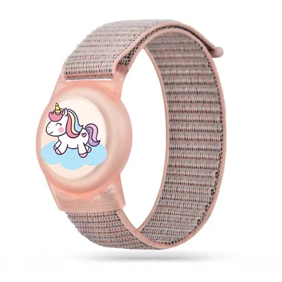 Tech-Protect Cinturino in Nylon per bambini, Apple AirTag 1 / 2, magic pony