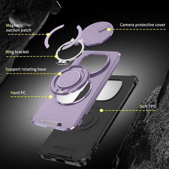 Θήκη Camslide Stand, Xiaomi Redmi Note 15 5G, μωβ