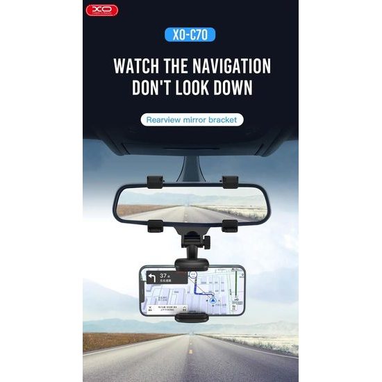 XO βάση αυτοκινήτου C70 για καθρέφτη, μαύρη