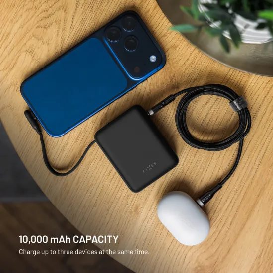 FIXED Zen 10 Loop powerbank LCD kijelzővel, 10 000 mAh, 30W, fekete