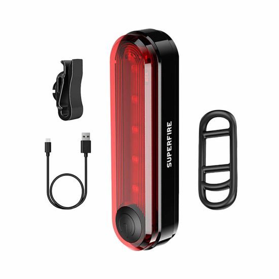 Superfire BTL01 Zadné svetlo na bicykel, USB, 230mAh