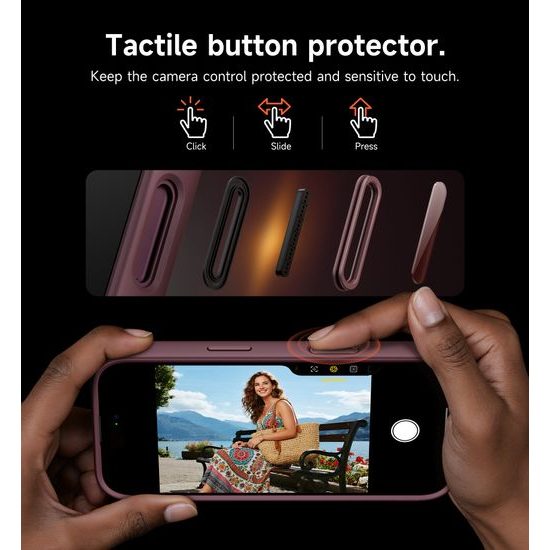 Husă Suritch MagSafe cu Suport și Protecție Cameră iPhone 17 Pro / 18 Pro, vișiniu