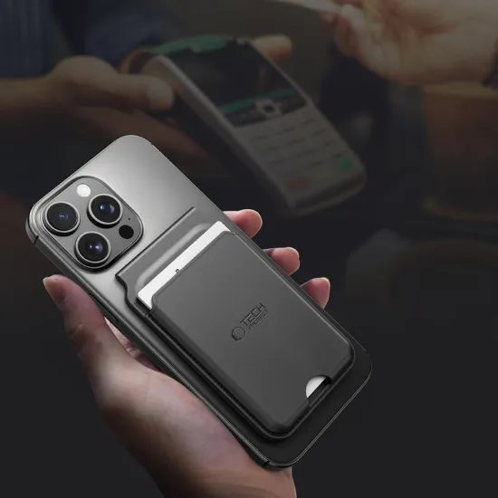 Tech-Protect MagWallet Stand MagSafe Καθολική Μαγνητική Θήκη Καρτών, Μαύρο