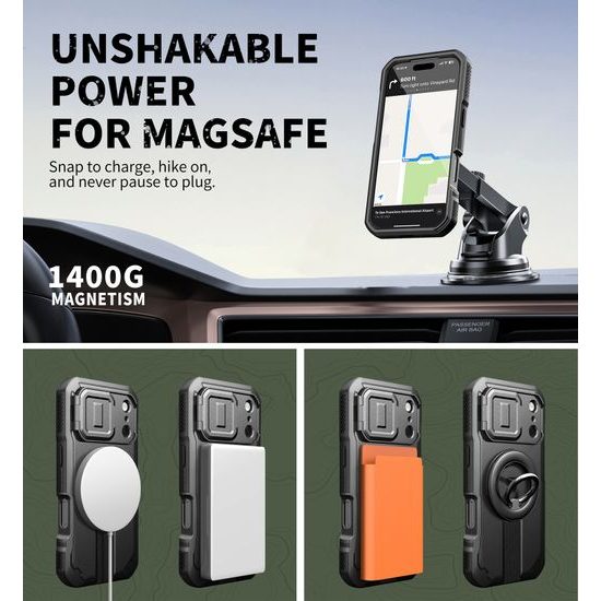 Dexnor MagSafe 360 Kickstand Camprotector θήκη iPhone 17 Pro, μαύρη