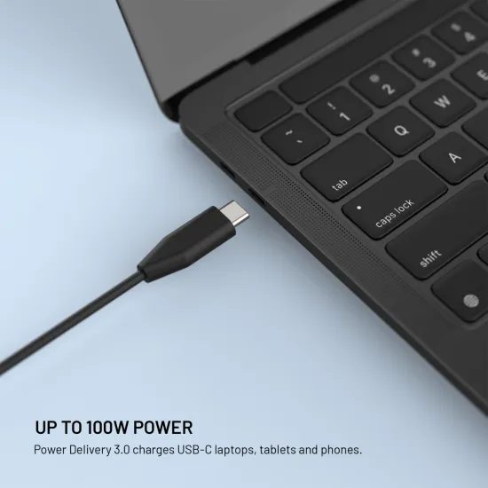FIXED GaN töltőadapter notebookhoz, USB-C, PD 3.0, 100W, fekete