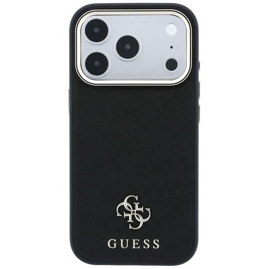 iPhone 17 Pro / 18 Pro ümbris – Guess Saffiano Small 4G Classic MagSafe'iga – must