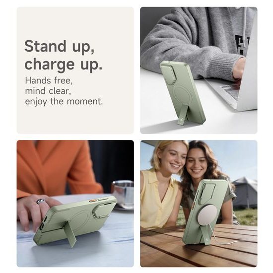 Suritch MagSafe Kickstand Camprotector obal Samsung Galaxy S26, zelený