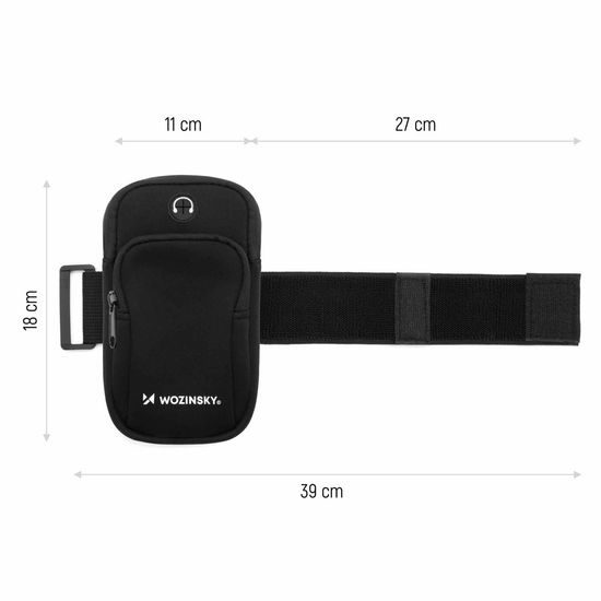 Wozinsky Sportarmband - Hardlooparmband met 2 Vakken - voor Telefoons tot 6 inch - Zwart