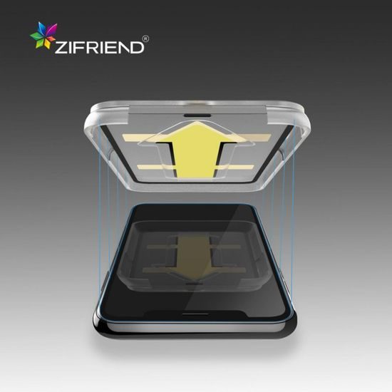 Zifriend, iPhone X / XS, 3D edzett üveg Full cover, applikátorral, fekete