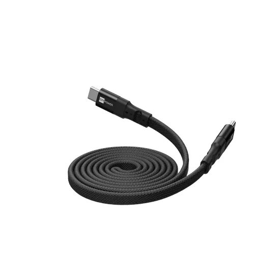 ER POWER Flat Magnetic kabel USB-C - USB-C, PD 100W, 1,5m, Sort