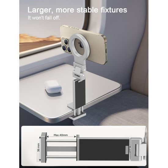 Καθολική μαγνητική MagSafe αναδιπλούμενη βάση τηλεφώνου για ταξίδια, αεροπλάνο και γραφείο, γκρι