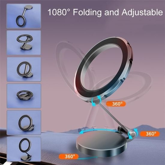 FoldMag 1080 Magnetski držač za telefon s rotacijom, crni