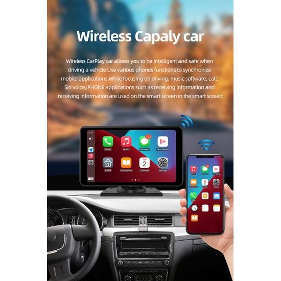 7" CarPlay zaslon za auto s bežičnim CarPlay i Android Auto, 2K autokamerom i stražnjom kamerom