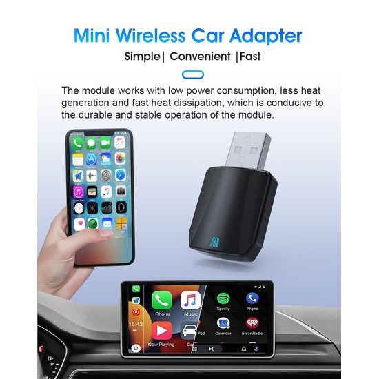Ασύρματος Προσαρμογέας για CarPlay και Android Auto, Plug & Play, ABS, CA15
