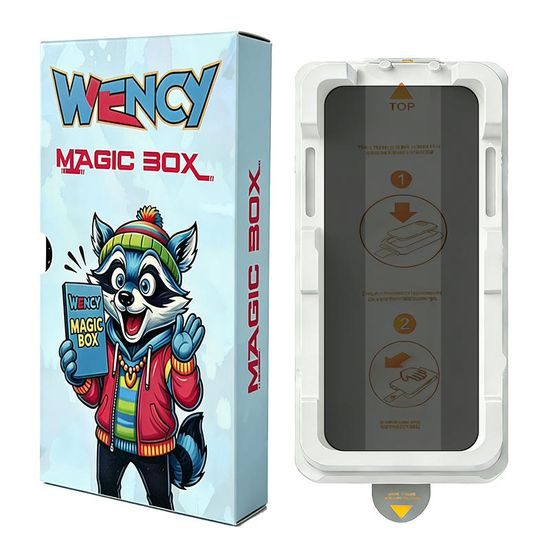 Wency Magic Box Privacy 5D Σκληρυμένο Γυαλί με εύκολη εφαρμογή, Samsung Galaxy S25, μαύρο