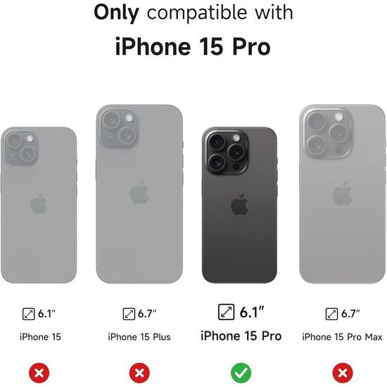 Suritch MagSafe Kickstand Camprotector θήκη iPhone 15 Pro, μαύρη