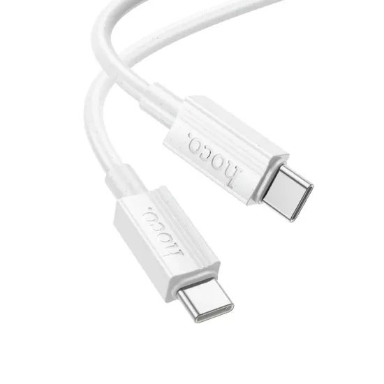 Καλώδιο Hoco X107 USB-C σε USB-C, 3A 60W, 1 μ, λευκό
