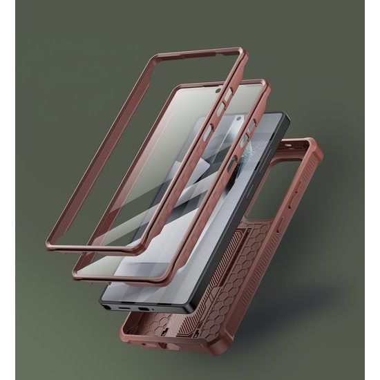 Dexnor 360 Kickstand Camprotector Θήκη Samsung Galaxy S25 Ultra, Βυσσινί