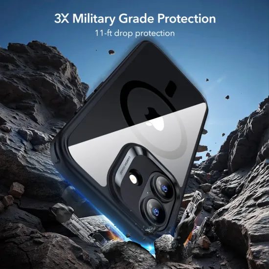 ESR Classic Hybrid MagSafe + edzett üveg, iPhone 17, fekete