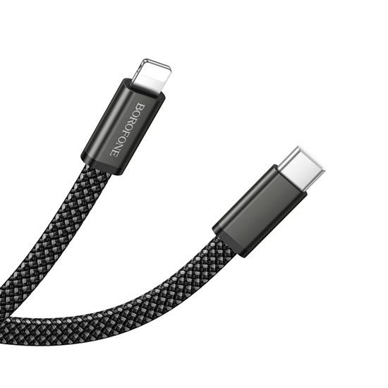 Borofone Peace (BX124) USB-C auf Lightning Ladekabel - Schnellladekabel 30 W Power Delivery - 1 m - Schwarz