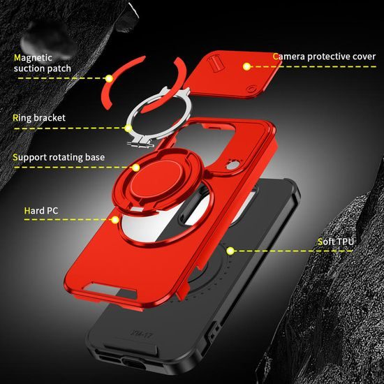Husă Camslide Stand, Xiaomi 17, roșu