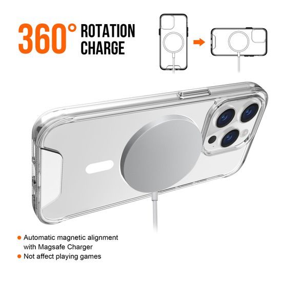 JP MagFit MagSafe θήκη με πιστοποίηση 1.2M SGS, iPhone 15 Pro, διάφανη