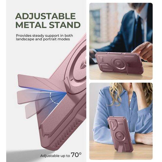 Dexnor MagSafe 360 Kickstand Προστατευτική Θήκη Samsung Galaxy S25 Plus, Ροζ