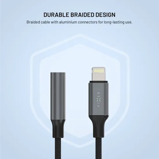 FIXED Link alumínium adapter Lightning - 3,5 mm-es jack, űrszürke
