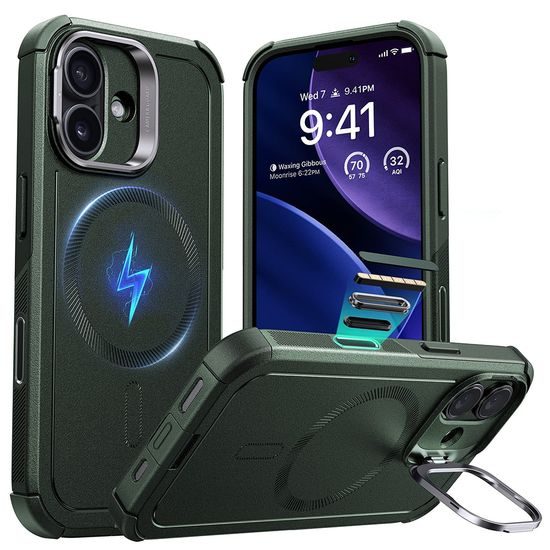 Θήκη ESR Cyber Armor Kickstand, iPhone 17, πράσινη