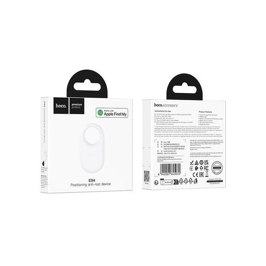 Hoco E94 Localizator compatibil cu Apple Find My, alb