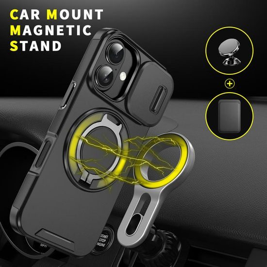 Camslide Stand etui, iPhone 17, črn