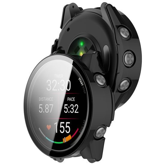 Techsuit Defense360 Pro Schutzhülle für Garmin Forerunner 70 / Forerunner 170 - Gehärtetes Displayschutzglas - Schwarz