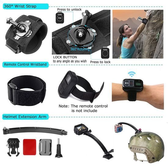 Techsuit Σετ Αξεσουάρ CamQuest 50σε1 (SA50) για GoPro Hero, SJCAM