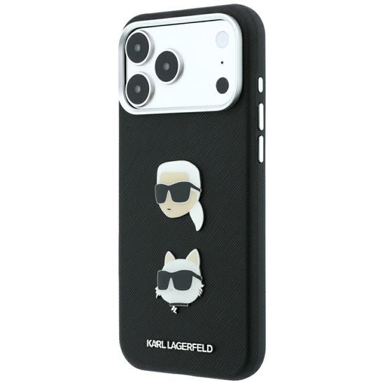 Karl Lagerfeld Saffiano with K&C Heads Pins and Logo ümbris iPhone 17 Pro Max / 18 Pro Max – must