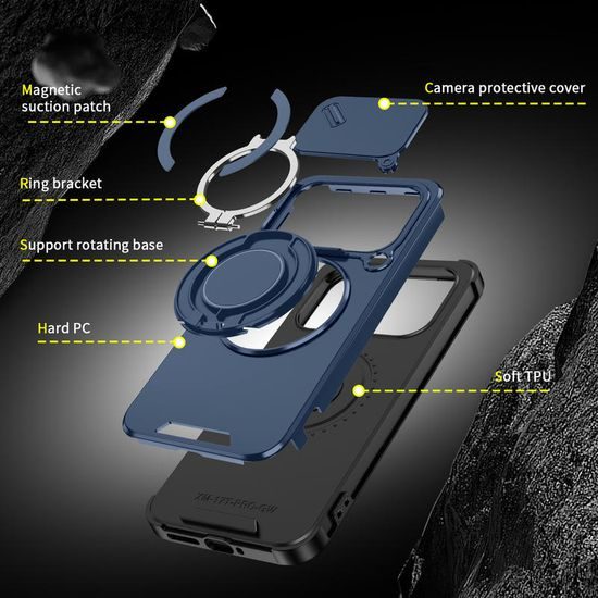 Camslide Stand obal, Xiaomi 17T Pro, modrý