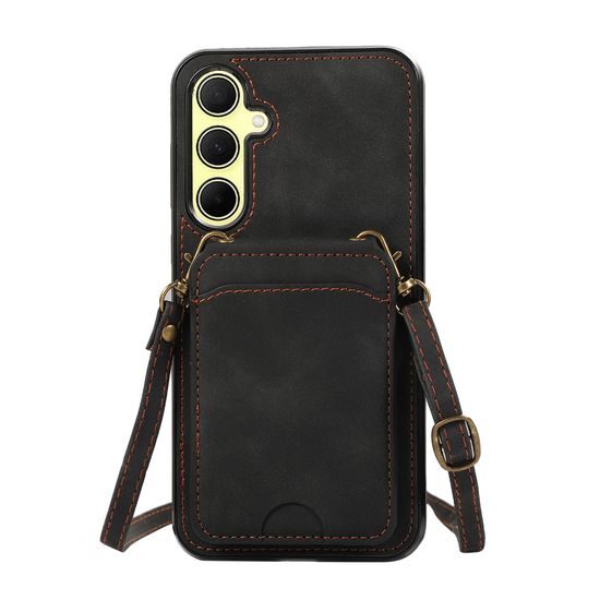 Θήκη Crossbody, Samsung Galaxy A55, μαύρο