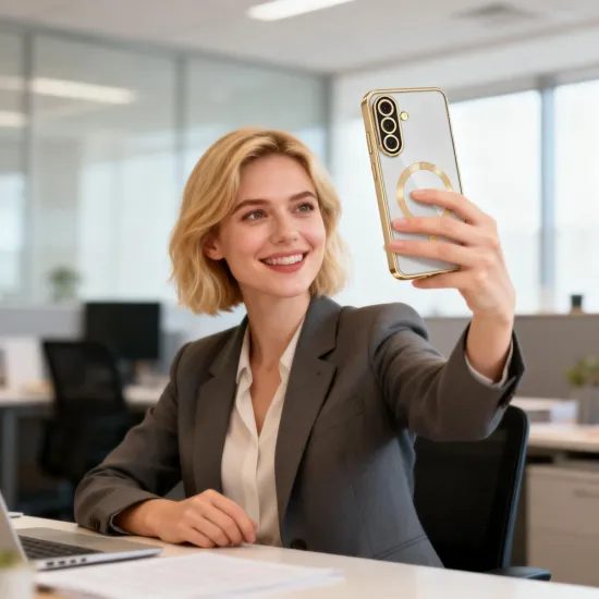 Tech-Protect MagFlex MagSafe Hülle für Samsung Galaxy A27 5G - Magnetische Schutzhülle mit transparenter Rückseite - Glänzend Gold