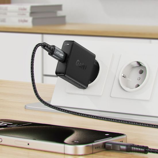 Acefast Oplader (A65) USB-C, GaN, 20W - Zwart