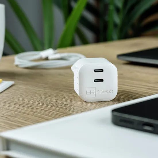ER POWER Mini φορτιστής 2x USB-C, 45W, GaN