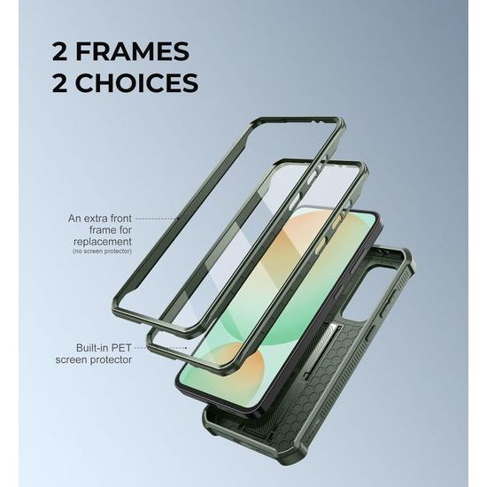 Dexnor 360 Kickstand Camprotector obal Samsung Galaxy S24 FE, zelený