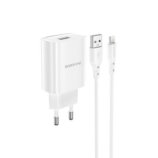 Borofone BN1 Innovative töltő - USB - Lightning, 2,1A, fehér