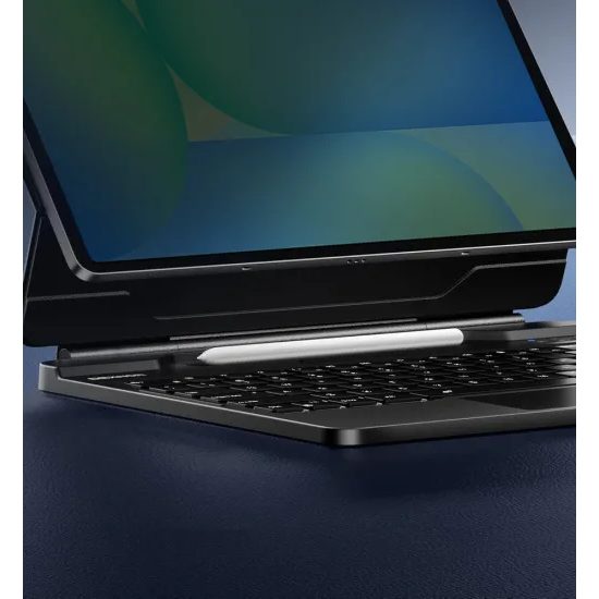 Husă magnetică Dexnor cu tastatură, Samsung Galaxy Tab S10 FE Plus, neagră