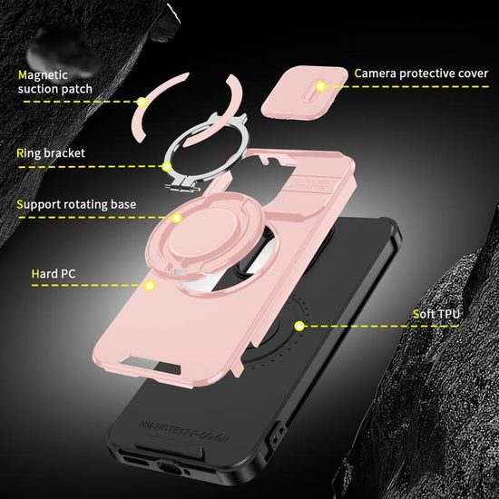 Camslide Stand obal, Xiaomi Redmi Note 17 Pro 5G / Note 17 Pro Max 5G, růžový