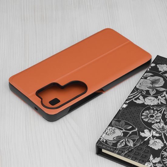 Eco Leather View Case, Samsung Galaxy S26 Ultra, oranžové