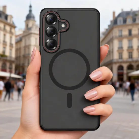 Tech-Protect MagCam MagSafe, Samsung Galaxy S26, červenočierny