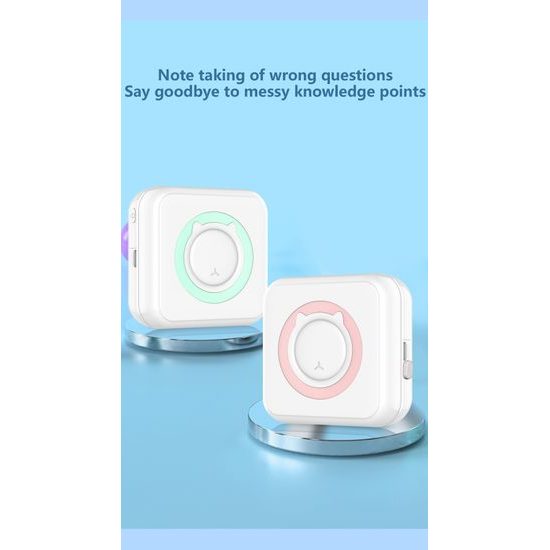 Mini θερμικός εκτυπωτής Bluetooth χωρίς μελάνι για την τσέπη, λευκός