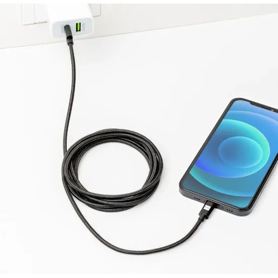 Καλώδιο ER POWER USB-C - Lightning, 2 m, μαύρο