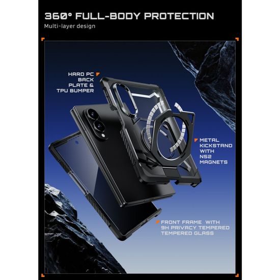 Supcase UB Grip Mag MagSafe Privacy, Samsung Galaxy Z Fold 8, čierny