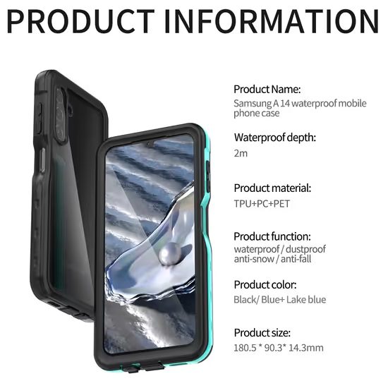ShellBox IP68 obal, Samsung Galaxy A14, čierny